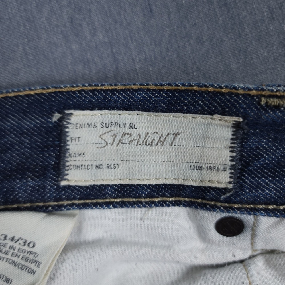 Ralph Lauren Denim Supply Jeans Men 34x30 (Fits 35x30) Distressed Straight Denim - Picture 13 of 14